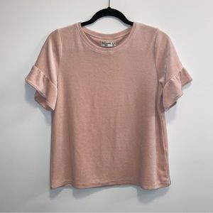 Abercrombie Kids Girls Light Pink Velvet Top Size 15 - 16
